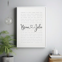Personalized Couple Name Print with Colossians 3:12-17 | Custom Poster for Couples | Ideal Personalized Wedding Gift