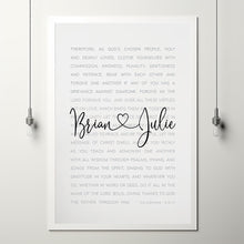 Personalized Couple Name Print with Colossians 3:12-17 | Custom Poster for Couples | Ideal Personalized Wedding Gift