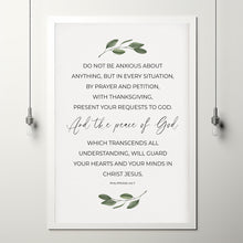 Philippians 467, Bible Verse Poster, Encouragement Scripture Art, Minimalist Christian Wall Art, Do not be anxious about anything