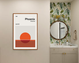 Phoenix Print, Phoenix Travel Poster, Phoenix Arizona, Mid-Century Design, Abstract Wall Art, Geometric Art Print, Abstract Color Print 1577548880