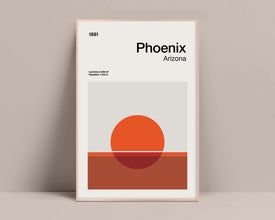 Phoenix Print, Phoenix Travel Poster, Phoenix Arizona, Mid-Century Design, Abstract Wall Art, Geometric Art Print, Abstract Color Print 1577548880