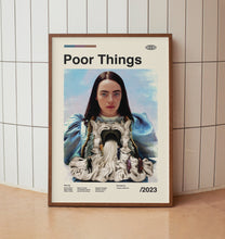 Poor Things Vintage Movie Poster - Emma Stone - Minimalist Midcentury Wall Art Print 1598159781