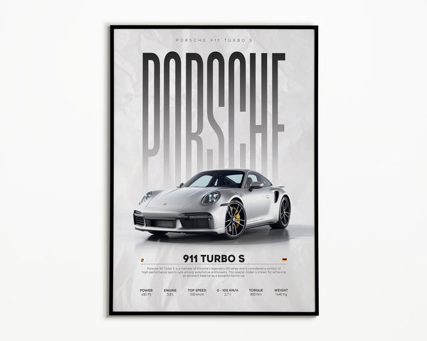 Porsche 911 Turbo S Poster  Hyper Car Poster  Super Car Print  Art Print  Poster  Home Decor  Wall Decor 1620830511