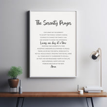 Poster Serenity Prayer Full Version by Reinhold Niebuhr, Minimalist Typography Alcoholics Anonymous Sobriety Gift, Addiction Recovery Art