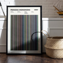 Princess Mononoke Movie Barcode Print, Princess Mononoke Print, Princess Mononoke Poster, Studio Ghibli Poster, Ghibli Prints 1631655801