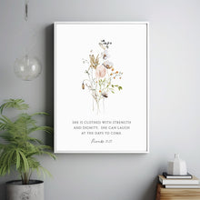 Proverbs 3125 Bible Verse Poster, Christan Wall Art, Scripture Mother's Day Gift Floral Bible Verse