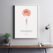 Proverbs 3129 Many Women Do Noble Things Watercolor Floral Christian Scripture Poster Wall Art Home Decor, Christian Mother's Day Gift