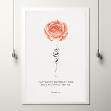 Proverbs 3129 Many Women Do Noble Things Watercolor Floral Christian Scripture Poster Wall Art Home Decor, Christian Mother's Day Gift