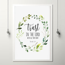 Proverbs 3:5 Trust In The Lord Bible Verse Wall Art - Inspirational Scripture Poster