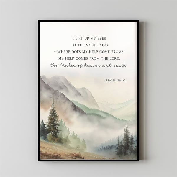 Psalm 1211 2 my help comes from the lord bible verse poster wall art
