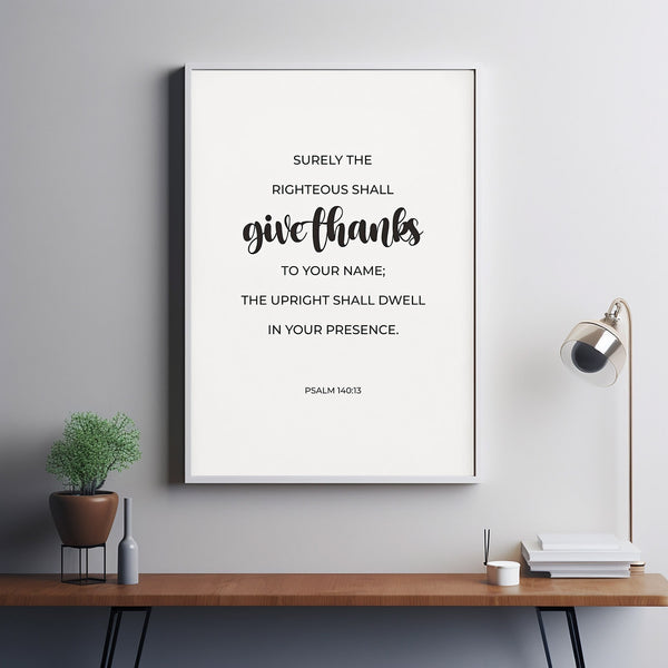 Psalm 14013 Poster Thanksgiving Scripture Art, Minimalist Bible Verse Poster, Modern Typography Christian Wall Art Fall Decor