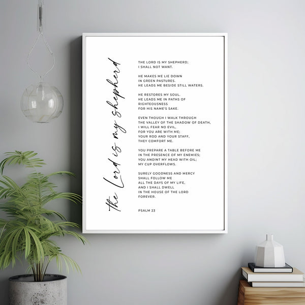 The Lord Is My Shepherd Psalm 23 Modern Bible Verse Wall Art - Inspira ...