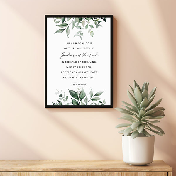 Psalm 2713 14 bible verse poster christan wall art scripture christi
