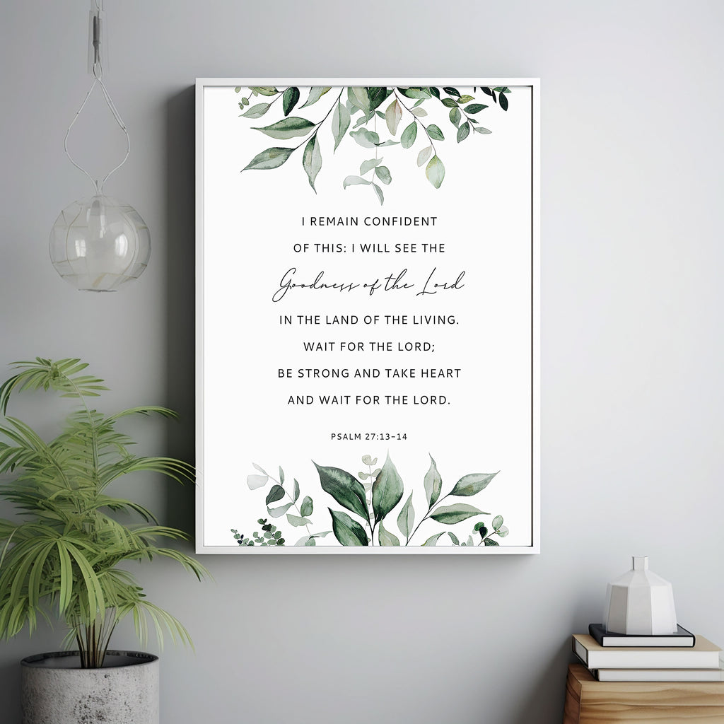 Psalm 2713 14 Bible Verse Poster Christan Wall Art Scripture Christi Psalm 2713 14 bible verse poster christan wall art scripture christi