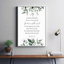 Psalm 2713-14 Bible Verse Poster, Christan Wall Art, Scripture Christian Home Decor Botanical Wall Art