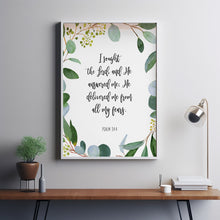 Psalm 34:4 He Answered Me - Inspirational Bible Verse Wall Art