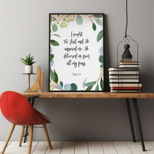 Psalm 34:4 He Answered Me - Inspirational Bible Verse Wall Art
