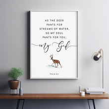 Psalm 42:1 My Soul Pants For You - Serene Scripture Wall Art with Deer Motif