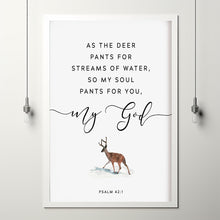 Psalm 42:1 My Soul Pants For You - Serene Scripture Wall Art with Deer Motif