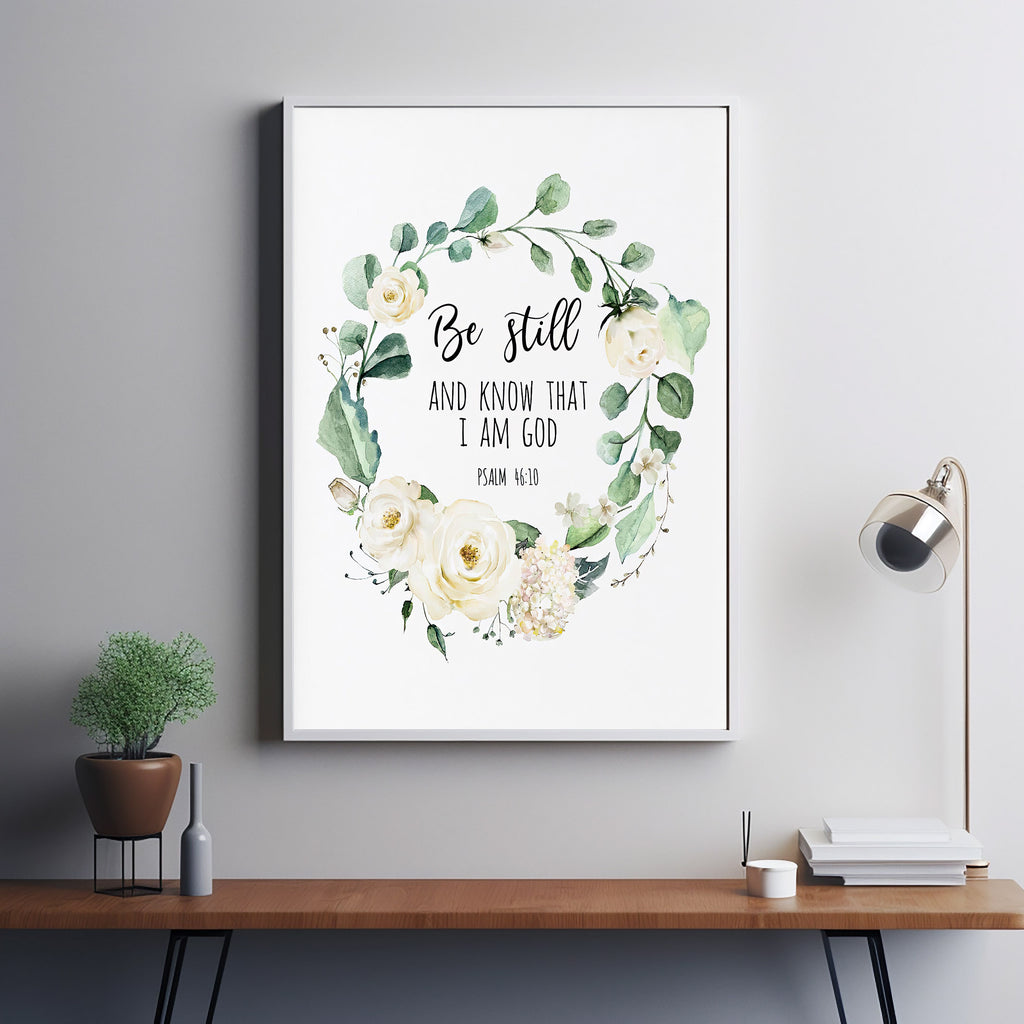 Psalm 46:10 'Be Still and Know' Bible Verse Poster | Inspirational Chr ...
