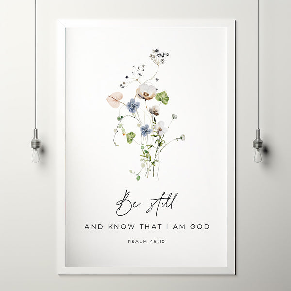 Psalm 46:10 'Be Still and Know' Bible Verse Poster | Inspirational Christian Gift and Scripture Wall Art