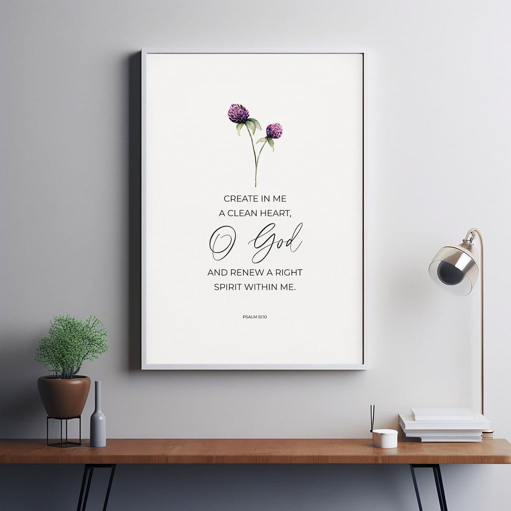 Clean My Room Scriptures Psalm 5110 Create in me a clean heart O God Christian Laundry Room Scr ...