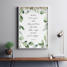 Psalm 91:4 He Will Cover You - Majestic Scripture Wall Art