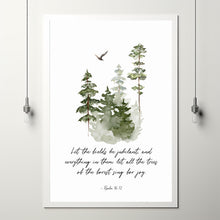 Psalm 9612 Bible Verse Wall Art Christian Home Office Decor Nature Forest Wall Art