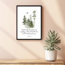 Psalm 9612 Bible Verse Wall Art Christian Home Office Decor Nature Forest Wall Art