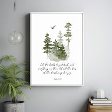 Psalm 9612 Bible Verse Wall Art Christian Home Office Decor Nature Forest Wall Art