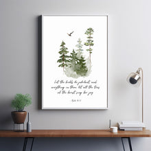 Psalm 9612 Bible Verse Wall Art Christian Home Office Decor Nature Forest Wall Art