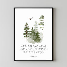 Psalm 9612 Bible Verse Wall Art Christian Home Office Decor Nature Forest Wall Art