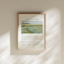 Psalm 116 I Love the LORD, Scripture Wall Art  Wall Art, Christian Home Decor, Vintage Oil Painting Flower Field, Christian Wall Art 1583421820