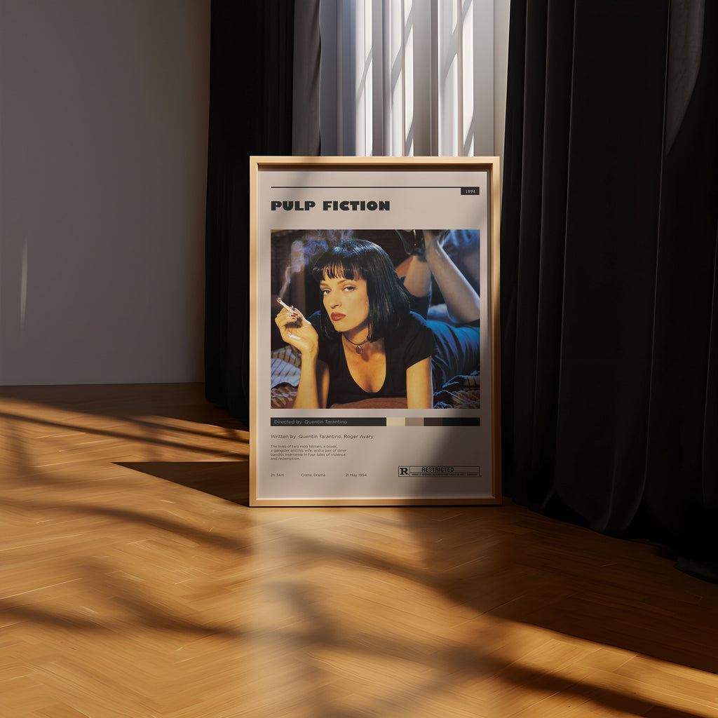 Pulp Fiction Poster, Bruce Willis Wall Art, Minimalist Wall Decor