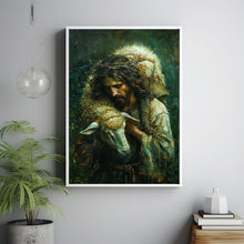 Worthy of Saving, Jesus Leaves the 99, Jesus Saves Lamb, Poster Christian Art, Digital Jesus Painting, Bible Verse Art, Christian Painting