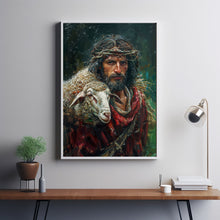 Worthy of Saving, Jesus Leaves the 99, Jesus Saves Lamb, Poster Christian Art, Digital Jesus Painting, Bible Verse Art, Christian Painting 1