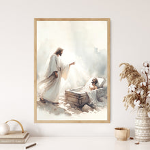 Resurrection of Lazarus Canvas Wall Art Poster Holy Bible Art Birthday Gift Watercolor Christian Print Trendy Living Room Home Easter Print 1655583739