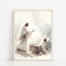 Resurrection of Lazarus Canvas Wall Art Poster Holy Bible Art Birthday Gift Watercolor Christian Print Trendy Living Room Home Easter Print 1655583739