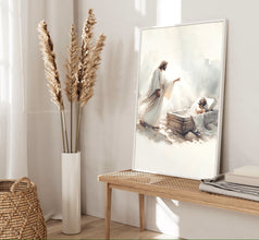 Resurrection of Lazarus Canvas Wall Art Poster Holy Bible Art Birthday Gift Watercolor Christian Print Trendy Living Room Home Easter Print 1655583739