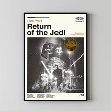 Return of the Jedi, Star Wars, Retro Movie Poster, Vintage, Modern Vintage, Movie Poster, Minimal Movie Art, Custom Poster, Home Decor