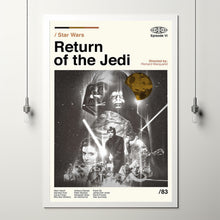 Return of the Jedi, Star Wars, Retro Movie Poster, Vintage, Modern Vintage, Movie Poster, Minimal Movie Art, Custom Poster, Home Decor