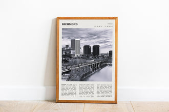 Richmond Virginia Wall Art  Poster Richmond, Virginia Black White Poster  Poster Art Gift 1684431564