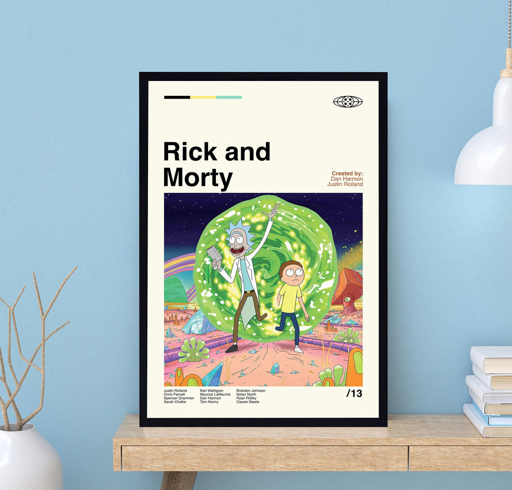 Rick and Morty Poster, Justin Roiland, Dan Harmon, Movie Poster, Vinta –  mythicwall, image size:1024x981