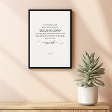 Romans 109 If You Declare With Your Mouth Easter Scripture Poster Wall Art, Minimalist Christian Lent Bible Verse Poster Print