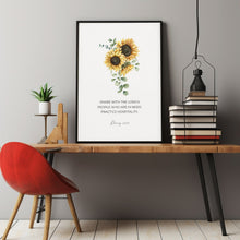 Romans 1213 Floral Bible Verse Wall Art Poster with Watercolor Sunflowers, Modern Christian Wall Art, Kitchen Scripture Wall Art Decor