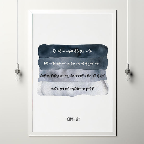 Romans 12:2 'Do Not Be Conformed' Bible Verse Scripture Poster | Transformative Christian Gift