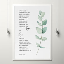 Romans 5:3-5 'Perseverance Hope' Bible Verse Wall Art | Uplifting Scripture Poster | Ideal for Christian Decor