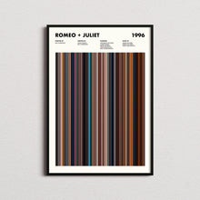 Romeo + Juliet Movie Barcode Print, Romeo and Juliet Print, Romeo and Juliet Poster, Romeo and Juliet Movie Wall Art 1627691116
