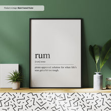 Rum Poster  Rum Definition  Alcohol Wall Art  Bar Cart Wall Art  Funny Rum Lovers Gifts  Rum Print 1691895263