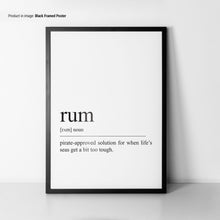 Rum Poster  Rum Definition  Alcohol Wall Art  Bar Cart Wall Art  Funny Rum Lovers Gifts  Rum Print 1691895263